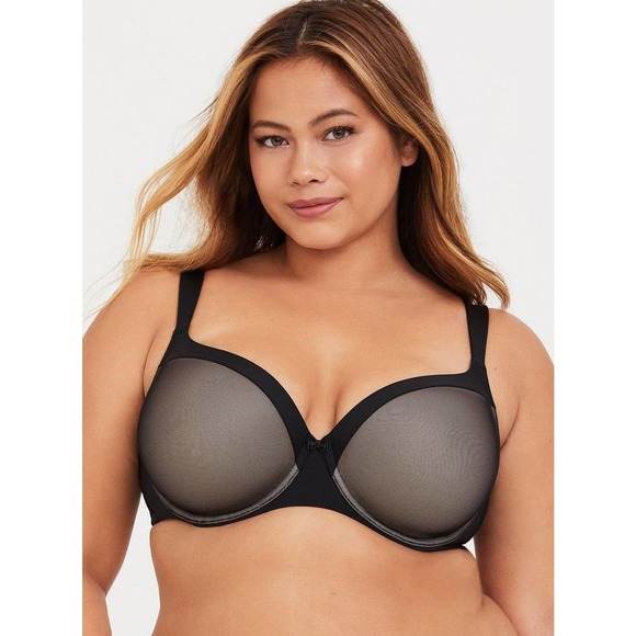 torrid Other - Torrid T-Shirt Lightly Lined Mesh Ballet Back Bra Black Women's Size 44DD H14364